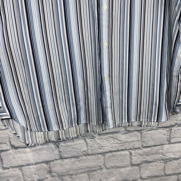 Michael Kors Longsleeve button down stripe dress shirt w/button cuffs men XXL - Picture 2 of 7